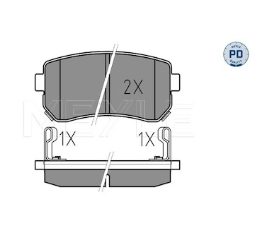 Sada brzdových destiček, kotoučová brzda Meyle 025 243 2015/PD