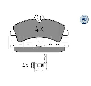 Sada brzdových destiček, kotoučová brzda Meyle 025 292 1720/PD