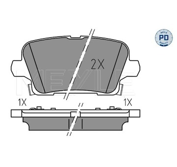 Sada brzdových destiček, kotoučová brzda Meyle 025 221 2317/PD