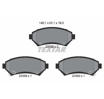 Sada brzdových destiček, kotoučová brzda Textar 2335801