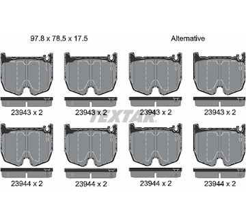 Sada brzdových destiček, kotoučová brzda Textar 2394301