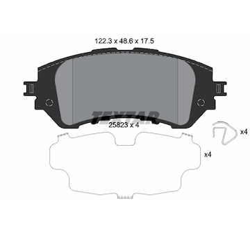 Sada brzdových destiček, kotoučová brzda Textar 2582301