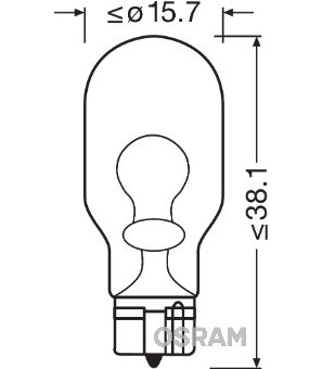 Autožárovka Osram 12V 16W patice W2.1X9.5d OS921