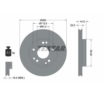 Brzdový kotouč TEXTAR 92038600