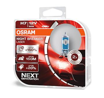 Autožárovka Osram Night Breaker Laser 64210NL-2HB +150% H7 12V 55W, Duo-box