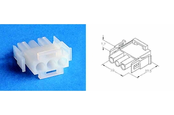 Izolovaný kryt konektoru 3x pin - samec