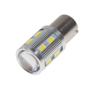 LED BA15s bílá, 12-24V, 12SMD + 3W LED, STM 95C-BA15S-3