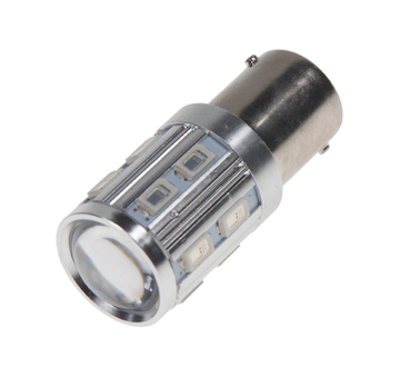 LED BA15S červená, 12SMD  + 3W LED 10-30V, STM 95C-BA15S-3RED