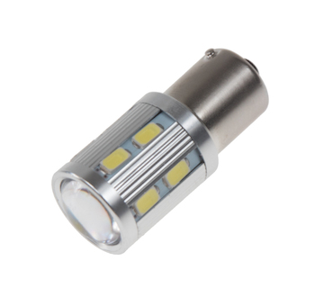 LED BAU15s bílá, 12-24V, 12SMD + 3W LED, STM 95C-BAU15S-3