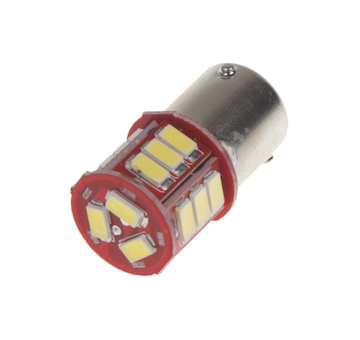 LED BAU15s bílá, 12-24V, 18LED/5730SMD, STM 951202