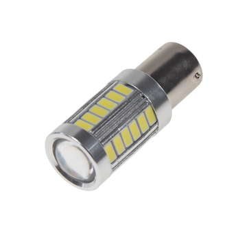 LED BAU15s bílá, 12-24V, 33LED/5730SMD s čočkou, STM 95137