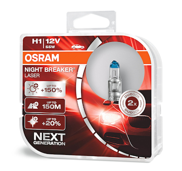 Osram Night Breaker Laser +150% 64150NL-HCB H1 P14,5s 12V 55W 2ks