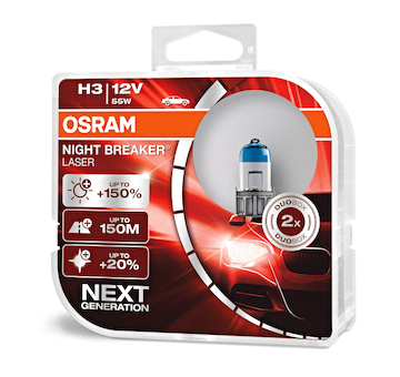 Osram Night Breaker Laser 64151NL-HCB +150% 12V H3 55W, Duo-box