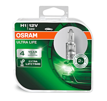 Osram Ultra Life H1 12V 55W P14.5s 64150ULT-HCB 2ks