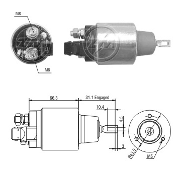 Spínač startéru 0001218822 Bosch  6033AD0025