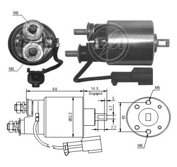 Spínač startéru S114-461 Hitachi 2114-87603