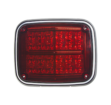 Výstražné LED světlo obdélníkové, 12/24V, červené, STM KF027RED