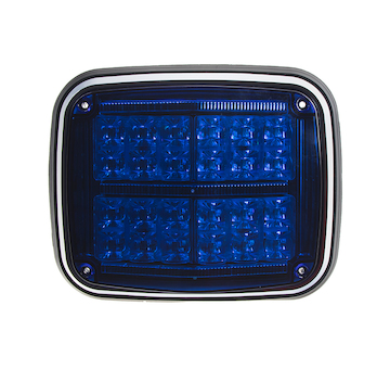 Výstražné LED světlo obdélníkové, 12/24V, modré, STM KF027BLU