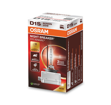 Xenonová výbojka D1S Osram Xenarc Night Breaker Laser +220% 85V 35W 66140XN2 1kus