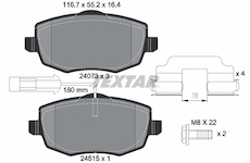 Sada brzdových destiček, kotoučová brzda Textar 2407303