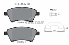 Sada brzdových destiček, kotoučová brzda Textar 2439101