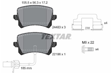 Sada brzdových destiček, kotoučová brzda Textar 2448307