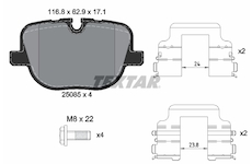Sada brzdových destiček, kotoučová brzda Textar 2508501