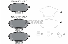 Sada brzdových destiček, kotoučová brzda Textar 2569801