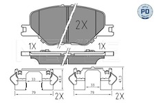 Sada brzdových destiček, kotoučová brzda Meyle 025 228 3819/PD