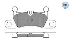 Sada brzdových destiček, kotoučová brzda Meyle 025 251 4316/PD