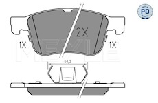 Sada brzdových destiček, kotoučová brzda MEYLE 025 205 5617/PD